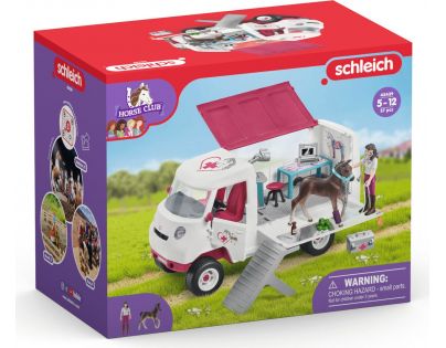 Schleich Horse Club Nová mobilní veterinární klinika s klisnou a ošetřovatelem