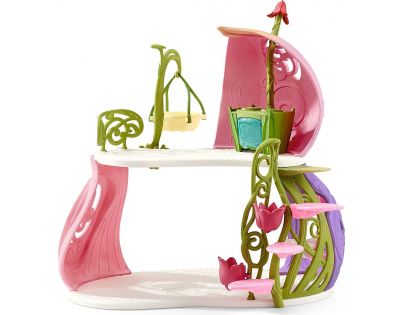 Schleich 42445 Třpytivý květinový dům s jednorožci, jezerem a stájí