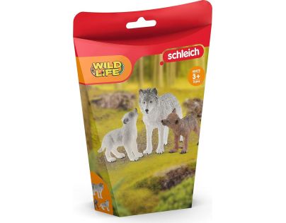 Schleich Vlčí matka s mláďaty