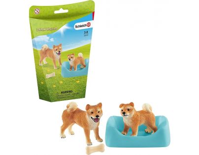 Schleich Fenka a štěně Shiba Inu