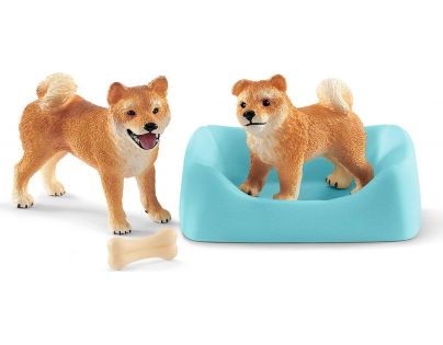 Schleich Fenka a štěně Shiba Inu