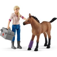 Schleich Návštěva lékaře u klisny a hříběte - Poškozený obal 2