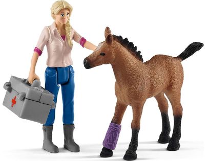 Schleich Návštěva lékaře u klisny a hříběte - Poškozený obal