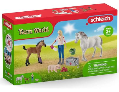 Schleich Návštěva lékaře u klisny a hříběte - Poškozený obal