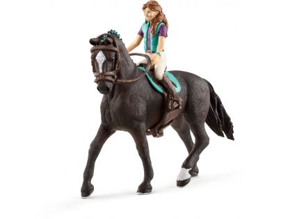 Schleich Hnědovláska Lisa a kůň Storm