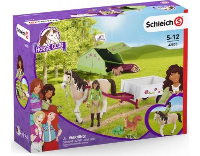 Schleich Sarah s koníkem a zvířátky kempují