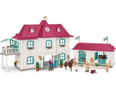 Schleich Velký dům se stájí příslušenstvím a kloubovými figurkami