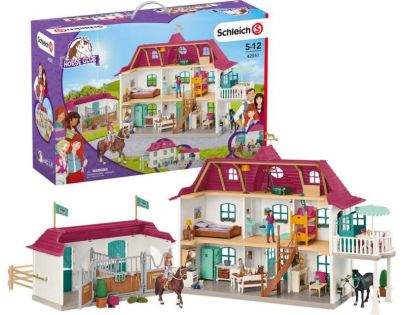 Schleich Velký dům se stájí příslušenstvím a kloubovými figurkami