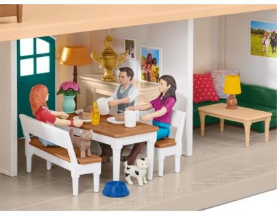 Schleich Velký dům se stájí příslušenstvím a kloubovými figurkami
