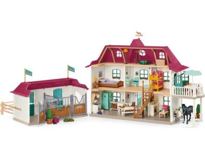 Schleich Velký dům se stájí příslušenstvím a kloubovými figurkami