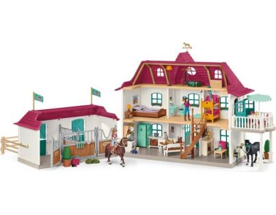 Schleich Velký dům se stájí příslušenstvím a kloubovými figurkami