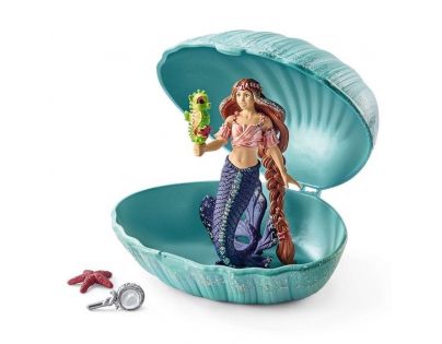 Schleich 70563 Mořská panna s mořským koníkem v mušli