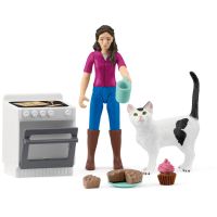 Schleich Pekařka s kočkou a příslušenstvím
