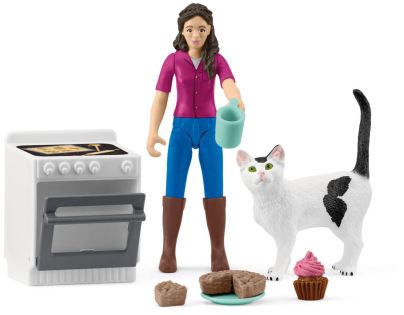 Schleich Pekařka s kočkou a příslušenstvím