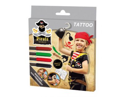 SES 09662 - Tetovací fixy pirát s předlohou