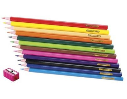 Šestihranné pastelky 12 ks s ořezávátkem nelámavé