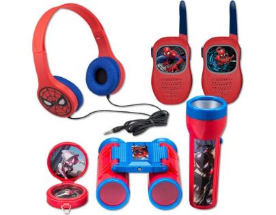 Globix Set Spiderman vysílačky, sluchátka, baterka a kompas
