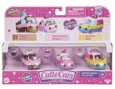 Shopkins Cutie Cars S1 3 pack Happy, Choc-Cherry a Rainbow