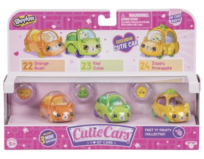 Shopkins Cutie Cars S1 - 3 pack Orange+Kiwi+Zappy