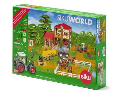 Siku 5609 Stáj s koňmi a traktorem v měřítku 1:50