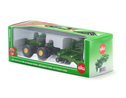 Siku Farmer Traktor John Deere 9630 s bránami Amazone Centaur 1:87