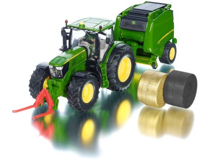 Siku Farmer Traktor John Deere a balíkovačka 1 : 32