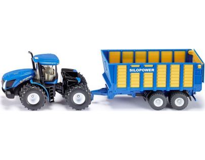 Siku Farmer Traktor New Holland s přívěsem Joskin 1:50 modrý