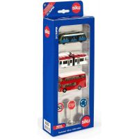 Siku Super 6303 Set městská vozidla a značky červený autobus Siku Super 6303 Set městská vozidla a značky červený autobus