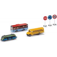 Siku Super 6303 Set městská vozidla a značky žlutý autobus 2