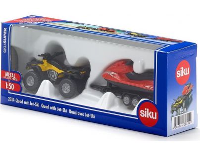 Siku Super Čtyřkolka s přívěsem a vodním skútrem 1:50