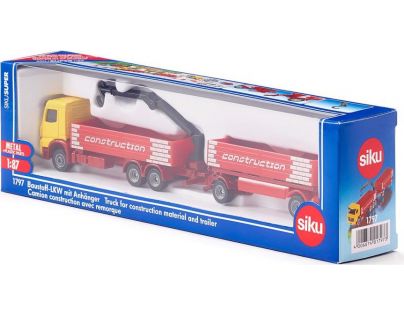 Siku Super Kamion na přepravu stavebních materiálů s červeným přívěsem 1:87