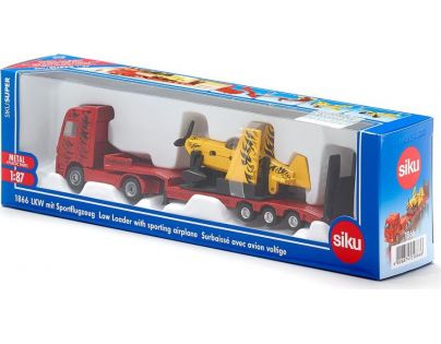 Siku Super Kamion s vlekem a žlutým sportovním letadlem 1:87