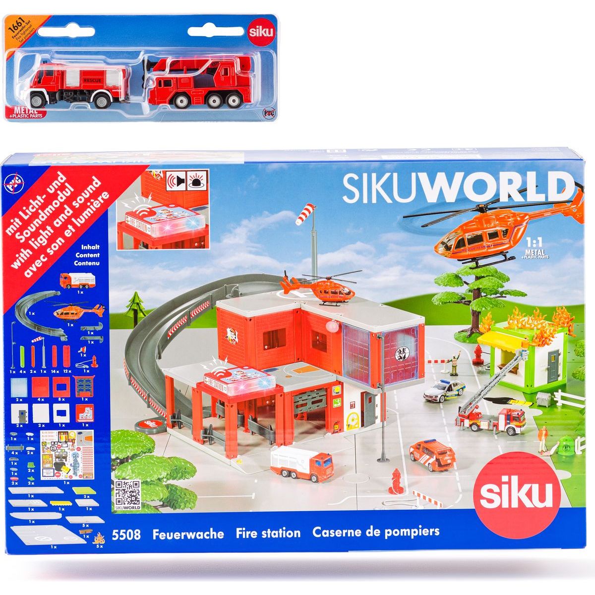 SIKU World 55081661 požární stanice s hasičskými auty