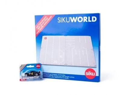Siku World Silnice s autobusovou zastávkou, parkovištěm a dárkem