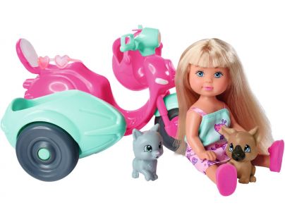 Simba Panenka Evička na skútru se sajdkárou