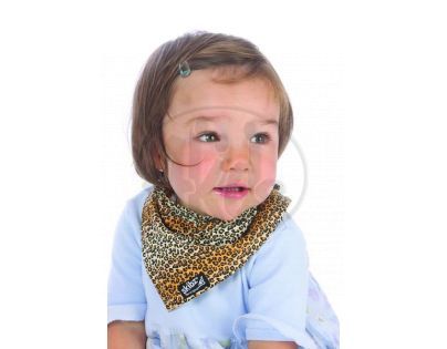 Skibz tkaná bavlna Leopard bryndák/slinták