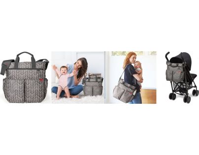 Skip Hop Taška Duo Signature Grey Feather