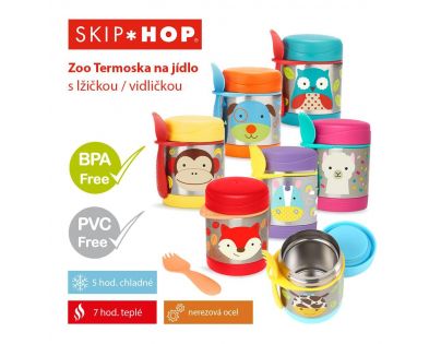 Skip Hop Zoo Termoska na jídlo se lžičkou a vidličkou Lama 325 ml