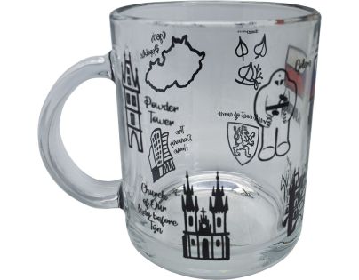 Skleněný hrnek 330ml - TOP PRAHA