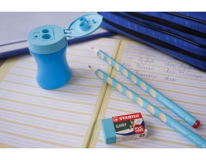 Školní set pro leváky STABILO EASYgraph modrý s gumou a s ořezávátkem