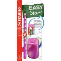 Školní set pro praváky STABILO EASYgraph růžový s gumou a ořezávátkem