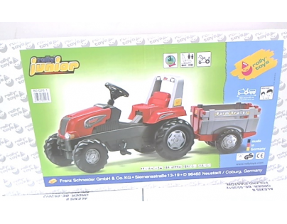 Rolly Toys 800261 - Šlapací traktor Rolly Junior RT s vlečkou červeno-šedý