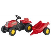 Rolly Toys Šlapací traktor Rolly Kid s vlečkou červený Rolly Toys Šlapací traktor Rolly Kid s vlečkou červený