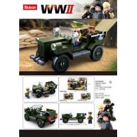 Sluban WWII Vojenský Jeep 5
