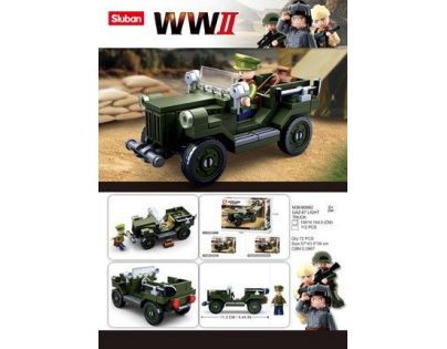 Sluban WWII Vojenský Jeep