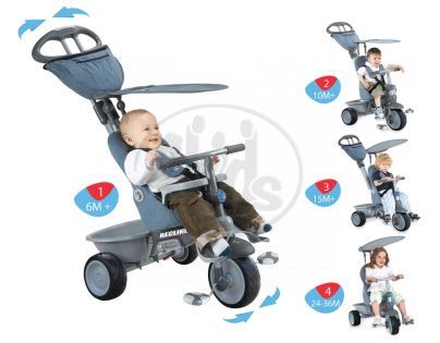Smart Trike Tříkolka Recliner 4v1 šedostříbrná