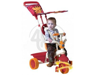 Smart Trike Tříkolka Safari se slunečníkem červeno-béžová
