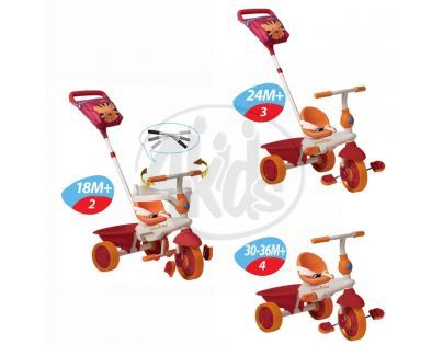 Smart Trike Tříkolka Safari se slunečníkem červeno-béžová
