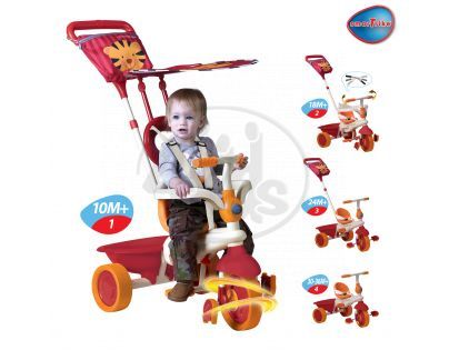 Smart Trike Tříkolka Safari se slunečníkem červeno-béžová