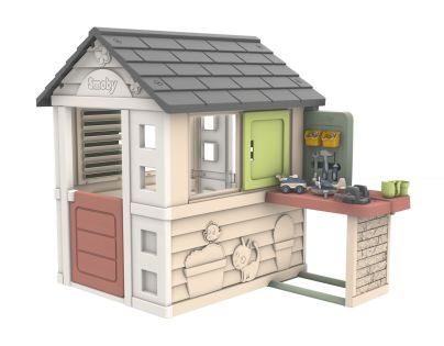 Smoby Domeček Life Nature s dílnou pro kutily